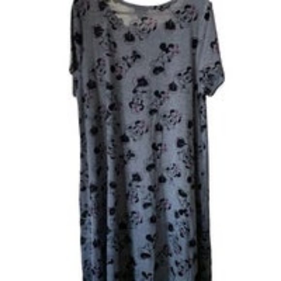 LuLaRoe Gray Floral High Low Dress - Picture 3 of 6